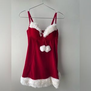 Sexy Santa Baby dress with adjustable bra and hooded jacket